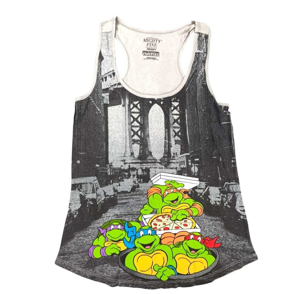 Mighty Fine Teenage Mutant Ninja Turtles NYC Pizza Graphic Racerback Tank NEW XL